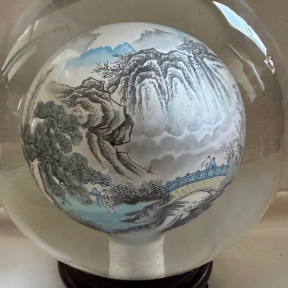 Reverse Painted Glass Globe - Picture 5 of 8